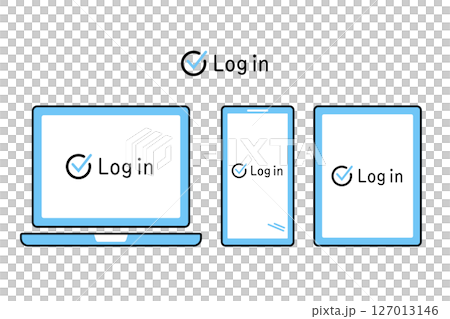 ログインに成功した様々な情報端末のイメージイラスト 127013146