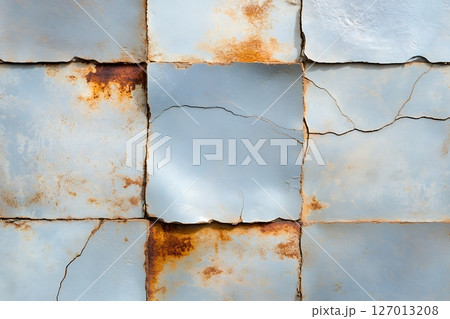 old cracked paint on rusty metal old cracked paint on rusty metal 127013208