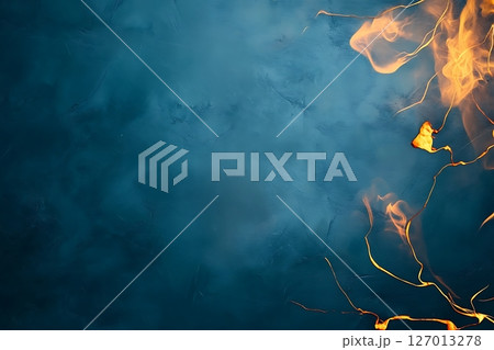 burning fire on blue background, black sky burning fire on blue background, black sky 127013278
