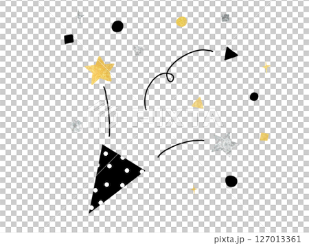 クラッカーと紙吹雪のイラスト素材 クラッカーと紙吹雪のイラスト素材 127013361