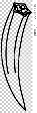 Simple and clean line drawing of okra Simple and clean line drawing of okra 127013410