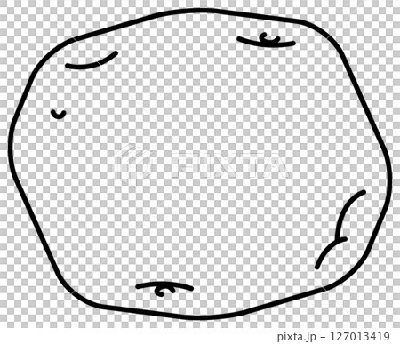 Simple and clean potato line drawing Simple and clean potato line drawing 127013419