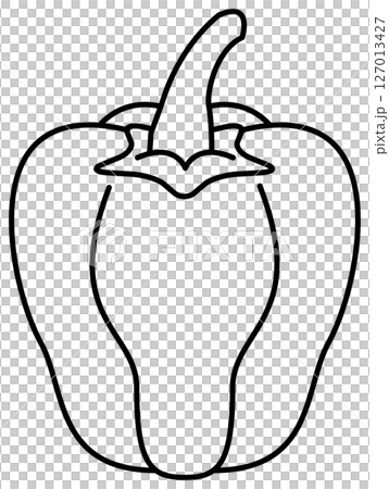 シンプルですっきりしたパプリカの線画 127013427