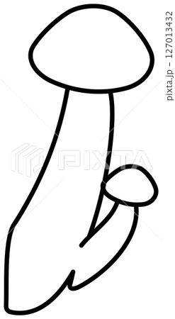 シンプルですっきりしたしめじの線画 シンプルですっきりしたしめじの線画 127013432