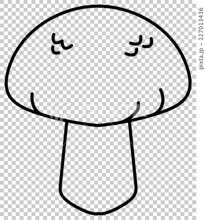 シンプルですっきりしたしいたけの線画 シンプルですっきりしたしいたけの線画 127013436
