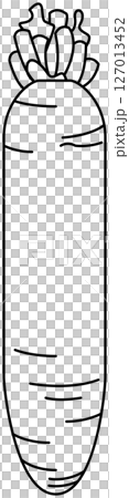 シンプルですっきりした大根の線画 127013452