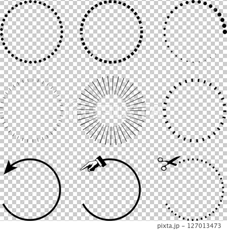 Circular frame vector material set 127013473