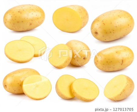 Bright Yellow Fresh Potato Cuts 127013705
