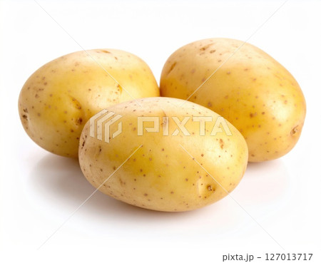Three Fresh Potatoes with Yellow Skin Three Fresh Potatoes with Yellow Skin 127013717