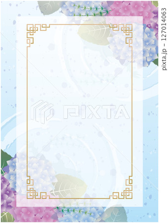 夏の梅雨の紫陽花風景 夏の梅雨の紫陽花風景 127014063