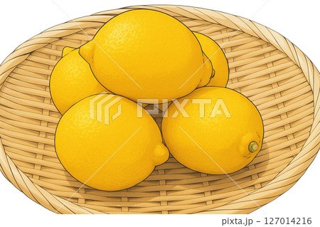ザルに盛られたレモン 127014216