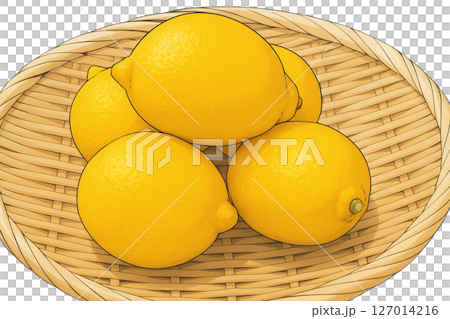 ザルに盛られたレモン 127014216