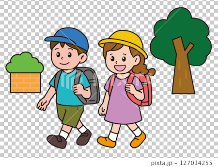Elementary school commute_with background Elementary school commute_with background 127014255