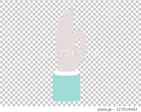 手臂和手做出「OK」手勢的插圖 127014402