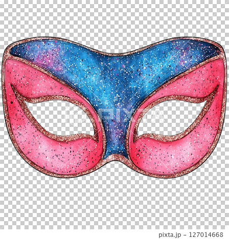 Colorful glitter mask with pink and blue sections festive 127014668