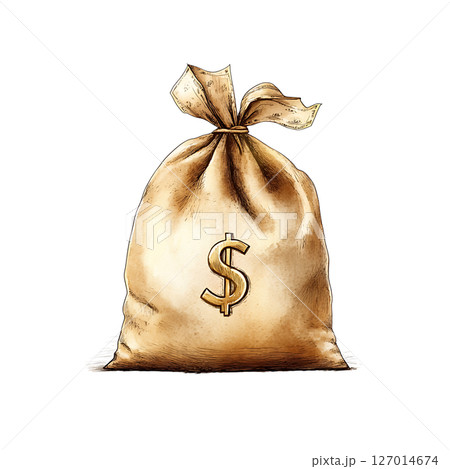 Bag of money with dollar sign illustration financial wealth 127014674