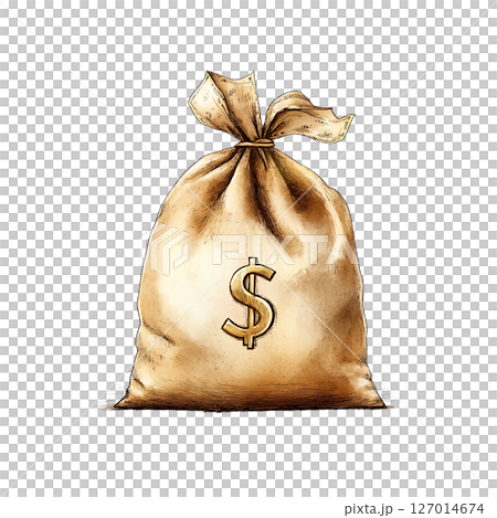 Bag of money with dollar sign illustration financial wealth 127014674
