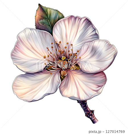 Elegant flower with soft pastel petals and detailed stamens Elegant flower with soft pastel petals and detailed stamens 127014769