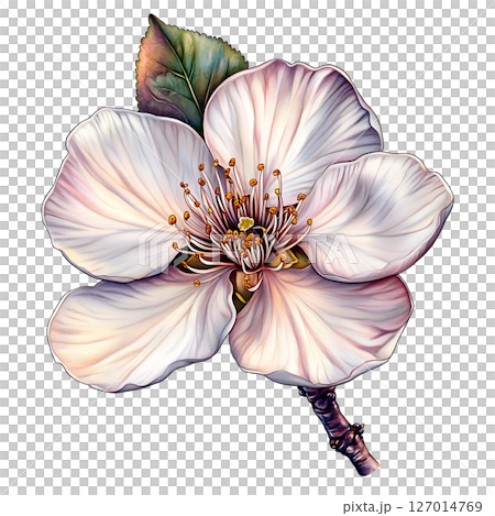 Elegant flower with soft pastel petals and detailed stamens Elegant flower with soft pastel petals and detailed stamens 127014769