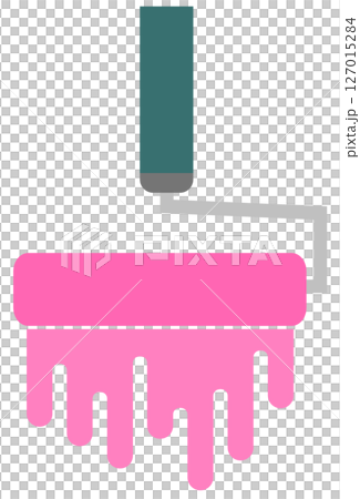 使用滾筒塗抹油性塗料或水性塗料的圖示 127015284