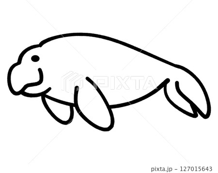 ジュゴンのイラスト素材 127015643