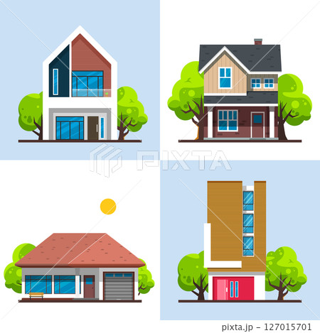 Real Estate Property Illustration Set Real Estate Property Illustration Set 127015701