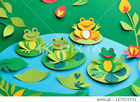 ペーパークラフト　カエル 127015731