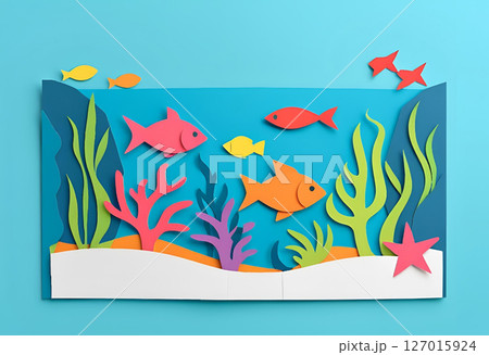 ペーパークラフト　水族館 127015924