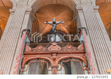 Saint-sulpice church, central nave, Paris, France Saint-sulpice church, central nave, Paris, France 127015955