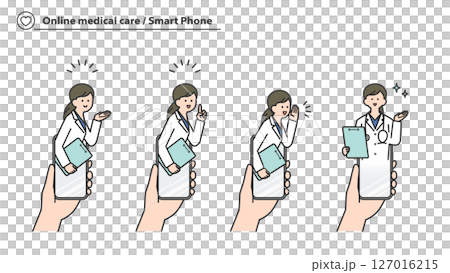 網路醫療諮詢：女醫師透過智慧型手機回复 127016215