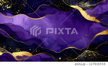 紫と金のグラデーションアート背景 紫と金のグラデーションアート背景 127016554