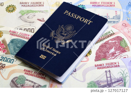 American passport on Malagasy Arriary American passport on Malagasy Arriary 127017127