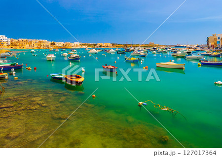 View of the small town of Birzebbuga, a popular tourist destination in Malta View of the small town of Birzebbuga, a popular tourist destination in Malta 127017364