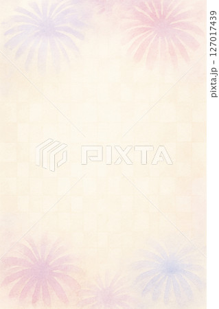 やさしい水彩の花火背景イラスト（夏・余白あり） 127017439
