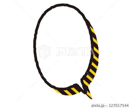 手書き風線の目立つ注意・警告吹き出し　13 127017544