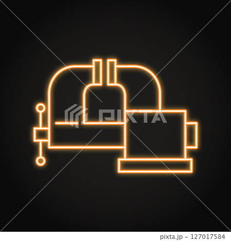 Bench vice neon line icon 127017584