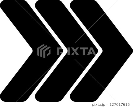 三連続黒い矢印先端アイコン 127017616