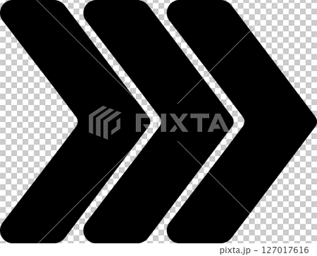 三連続黒い矢印先端アイコン 127017616