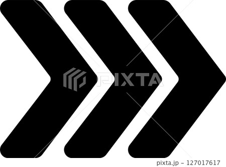 三連続黒い矢印先端アイコン 127017617