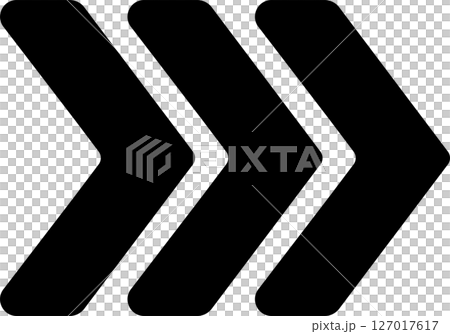 三連続黒い矢印先端アイコン 127017617