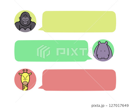 動物アイコンとふきだしセット1 動物アイコンとふきだしセット1 127017649