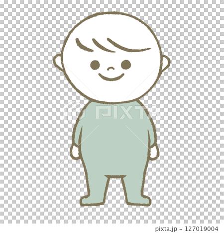 Standing baby smiling Standing baby smiling 127019004