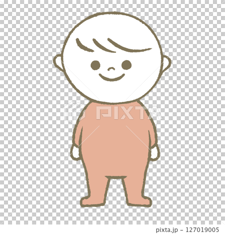 站立的嬰兒微笑粉紅色 站立的嬰兒微笑粉紅色 127019005