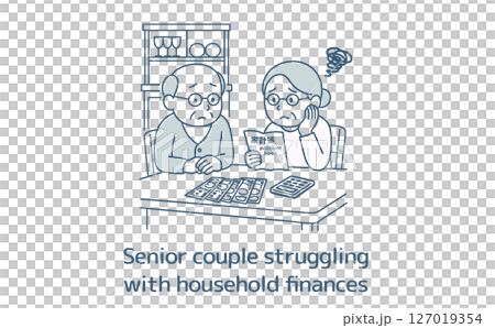 Senior couple struggling with money management Senior couple struggling with money management 127019354