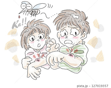蚊に刺される兄妹 蚊に刺される兄妹 127019357