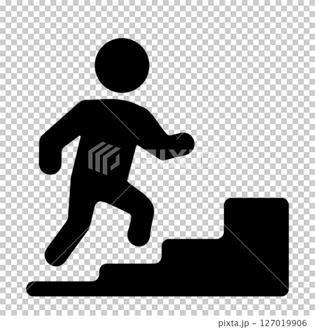 階段、ステップアップのアイコン　努力・成長・目標達成 127019906