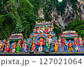 Gombak, Selangor Malaysia: April 18 2025: Batu Caves and the Murugan statue  (The Hindu god of war ) also known as Kartikeya , Skanda, Subrahmanya and Shanmukha. 127021064