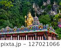 Gombak, Selangor Malaysia: April 18 2025: Batu Caves and the Murugan statue  (The Hindu god of war ) also known as Kartikeya , Skanda, Subrahmanya and Shanmukha. 127021066