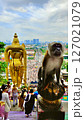 Gombak, Selangor Malaysia: April 18 2025: Batu Caves and the Murugan statue  (The Hindu god of war ) also known as Kartikeya , Skanda, Subrahmanya and Shanmukha. 127021079