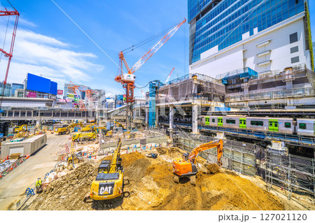 日本の東京都市景観 消滅…さよなら渋谷駅西口。中央のビルの解体で、山手線が一望…＝令和7年6月7日 127021120